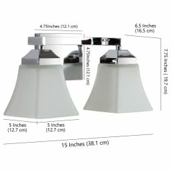 JONATHAN Y Staunton 1-Light Iron/Glass Modern Cottage LED Vanity Light, Chrome, 2-Light -home bar shop 85b107d703caa935 5552 w800 h800 b1 p0