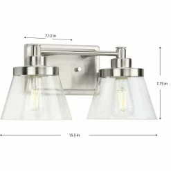 Progress Lighting Hinton 2-Light Brushed Nickel Clear Seeded Glass Bath Vanity Light -home bar shop 863144e400d4af83 3292 w800 h800 b1 p0