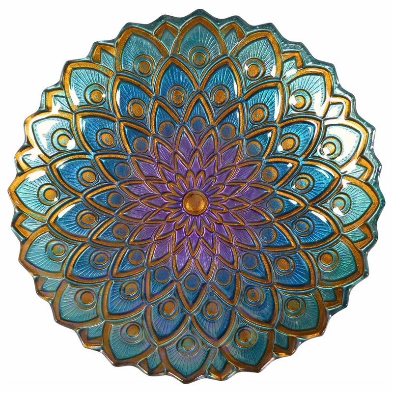 Versanora Outdoor Patio Flower Glass Bird Bath Birdbath 5 Versanora Outdoor Patio Flower Glass Bird Bath Birdbath - Image 5