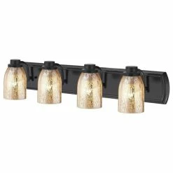 Destination Lighting Industrial Mercury Glass 4-Light Bath Bar In Bronze