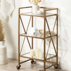Uniek Blex Glass And Metal Bar Cart, Gold, 16"x13"x32" 15 Uniek Blex Glass And Metal Bar Cart, Gold, 16"x13"x32" -home bar shop 86a1631502a36e71 5598 w800 h800 b0 p0