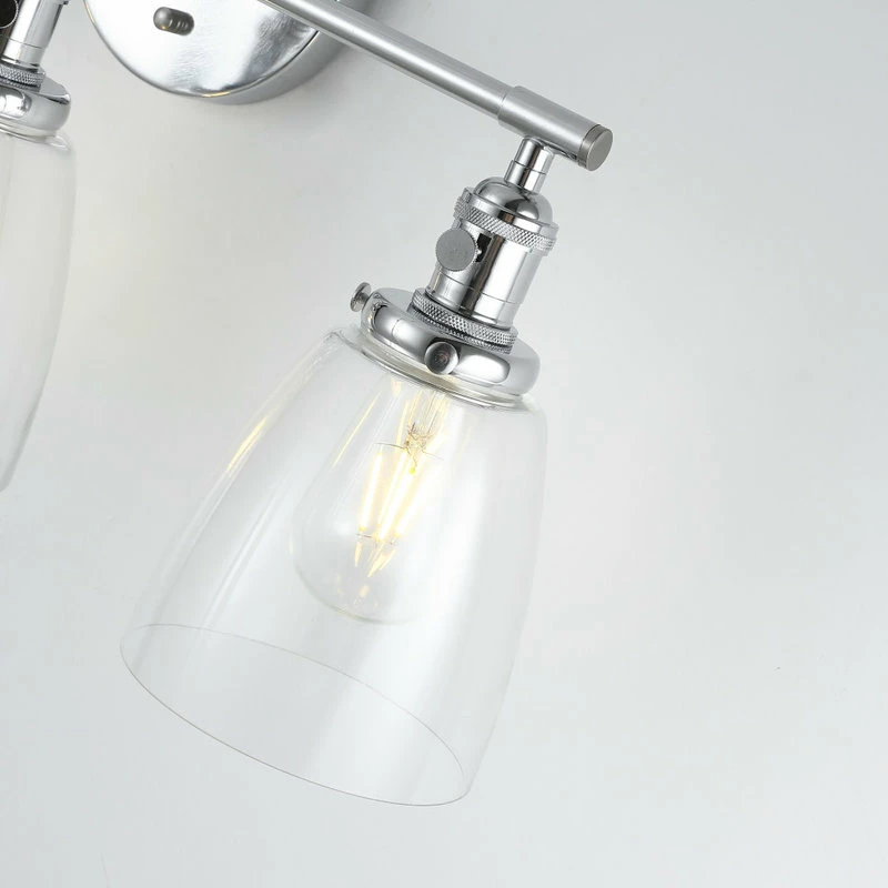 Aiwen 3-Lights Glass Shade Silver Spotless Dome Wall Sconce Vanity Light 6 Aiwen 3-Lights Glass Shade Silver Spotless Dome Wall Sconce Vanity Light - Image 6