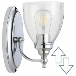 JONATHAN Y Marais Metal/Glass LED Vanity Light, Chrome, Width: 5.50" -home bar shop 882178580390fe48 8465 w800 h800 b1 p0