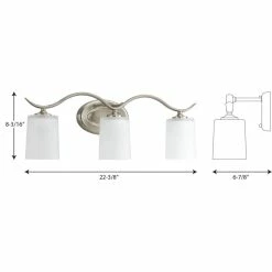 Progress Lighting Inspire 3-Light Bath Light With Etched Glass, Brushed Nickel -home bar shop 886132560f513599 8661 w800 h800 b1 p0