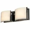 Access Lighting Nitro 2, 62292, 2-Light Vanity, Brushed Steel/Opal Glass