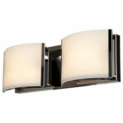 Access Lighting Nitro 2, 62292, 2-Light Vanity, Brushed Steel/Opal Glass