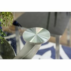 Bowery Hill Contemporary Glass Gray Finish Round Dining Table -home bar shop 8991a21c0be618c6 8371 w800 h800 b0 p0