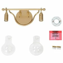 LALUZ 2-Light Matte Gold Modern Vanity Bathroom Vanity Light With Clear Glass -home bar shop 89a1a072040af304 9692 w800 h800 b1 p0