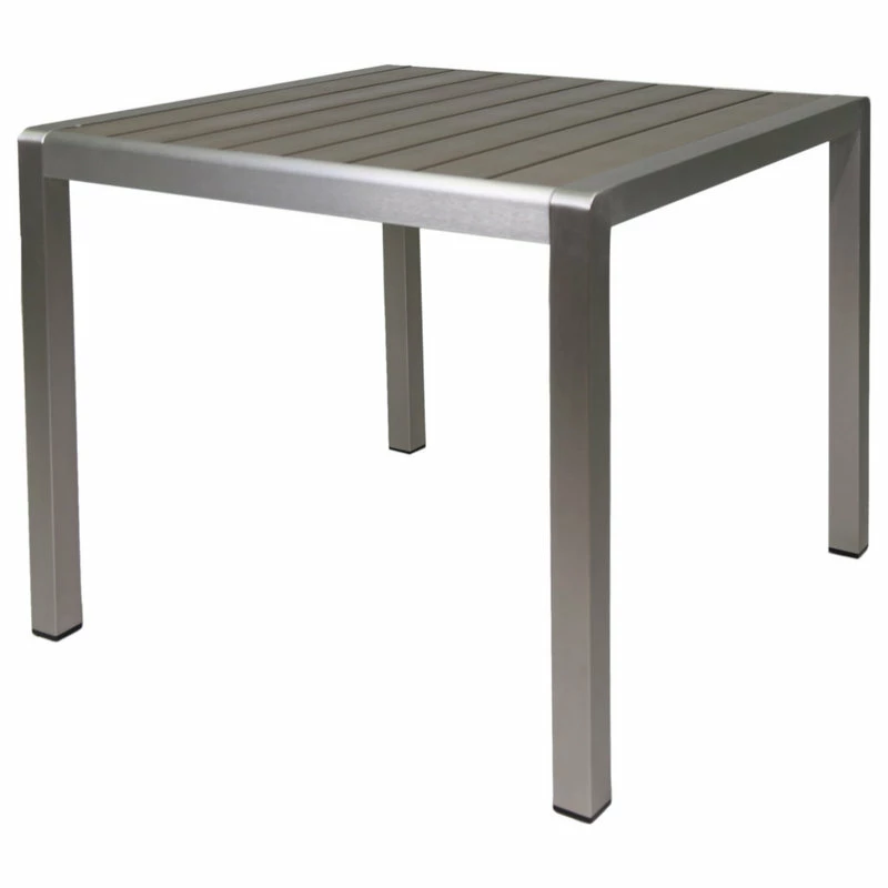 GDFStudio Hallie Outdoor Anodized Aluminum Dining Table With Tempered Glass Table Top, Fau 1 GDFStudio Hallie Outdoor Anodized Aluminum Dining Table With Tempered Glass Table Top, Fau