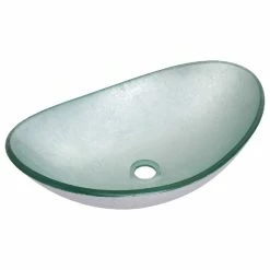 Miseno MNO032NV-OVAL Painted Foil 21-1/2" Oval Glass Vessel - Silver -home bar shop 8ac1b4510d3ca378 4619 w800 h800 b1 p0