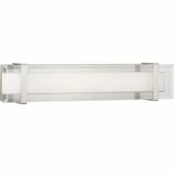Progress Lighting Miter LED Collection 24" Brushed Nickel Clear Glass Luxe Bath Vanity Light