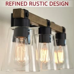 Kira Home Asher 23" Farmhouse / Bathroom Light, Funnel Glass Shades, Smoked -home bar shop 8ad10bba00c3dd4d 8430 w800 h800 b0 p0