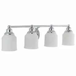 JONATHAN Y Lydia Iron/Frosted Glass Farmhouse Cottage LED Vanity, 4-Light -home bar shop 8ad186250f614652 8381 w800 h800 b1 p0