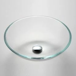Kraus USA, Inc. Crystal Clear 16 1/2" Glass Vessel Bathroom Sink, Drain, Mounting Ring, Nickel -home bar shop 8bd1701900e5e739 3100 w800 h800 b0 p0