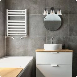 Kira Home Branson 22" Farmhouse Bathroom Light, Seeded Glass Cone Shades, Black -home bar shop 8bd1c60a02cfd775 8427 w800 h800 b0 p0