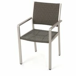 GDFStudio GDF Studio 7-Piece Coral Bay Outdoor Gray Aluminum Dining Set, Glass Table Top -home bar shop 8bf1f3d701c58c77 9114 w800 h800 b1 p0