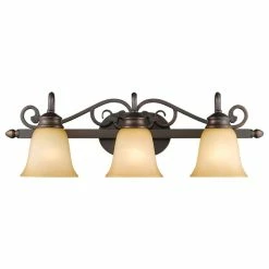 Golden Lighting Belle Meade 3-Light Bath Vanity, Rubbed Bronze With Tea Stone Glass -home bar shop 8c51d8a90df0fdd1 6898 w800 h800 b1 p0
