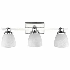 CHLOE Lighting, Inc. Gewnevere 3-Light Chrome Finish Bath Vanity Wall Fixture White Alabaster Glass -home bar shop 8cd17d6f066f2246 5603 w800 h800 b1 p0
