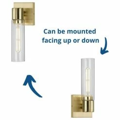 Progress Lighting Clarion 1-Light Satin Brass Clear Glass Modern Wall Light -home bar shop 8d610b240feb8118 0383 w800 h800 b1 p0