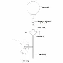 Vaxcel Orbit Brass/Oil Rubbed Bronze Industrial MCM Wall Sconce, Glass Globe, 16"H -home bar shop 8e4106200166df2e 5609 w800 h800 b1 p0