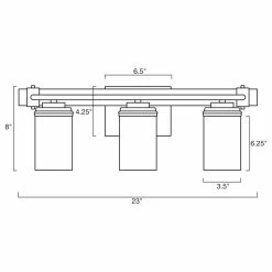 Kira Home Jeremiah 23" Farmhouse / Bathroom Wall Light, Cylinder Glass Shades -home bar shop 8ea1637603582240 8429 w800 h800 b1 p0