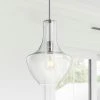 JONATHAN Y Watts 10.5" Glass, Metal LED Pendant, Chrome/Clear, Width: 10.5"