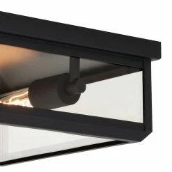 Vaxcel Kinzie Black Outdoor Square Flush Mount Ceiling Light With Clear Glass -home bar shop 8ef12a9c0166df0c 4126 w800 h800 b0 p0