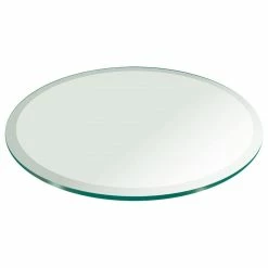 Fab Glass And Mirrors Glass Table Top: 17 Inch Round 3/8 Inch Thick Beveled Edge Tempered