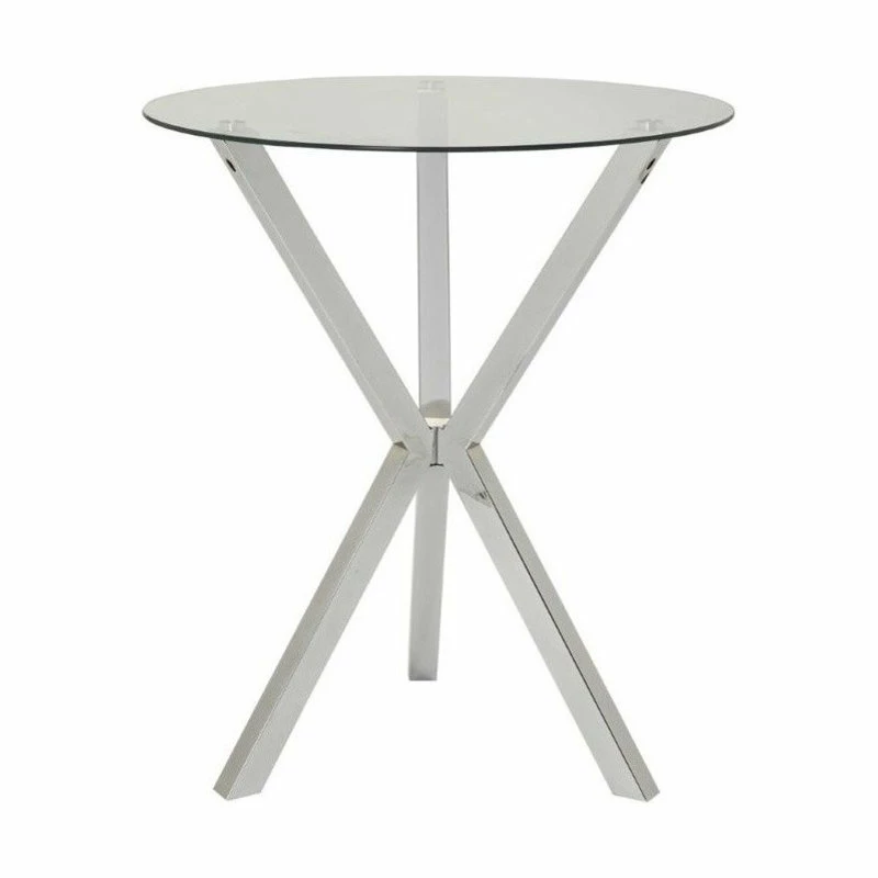 Coaster Home Furnishings Coaster Contemporary Glass Top Pub Table In Chrome 2 Coaster Home Furnishings Coaster Contemporary Glass Top Pub Table In Chrome - Image 2