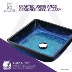 Anzzi Viace Series Deco-Glass Vessel Sink, Blazing Blue 7 Anzzi Viace Series Deco-Glass Vessel Sink, Blazing Blue -home bar shop 91e13e740c1d5a18 2764 w800 h800 b0 p0