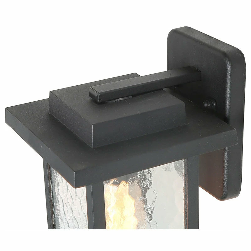 LNC Lighting LNC 1-Light Trasitional Matte Black Rectangle Water Glass Outdoor Lighting 9 LNC Lighting LNC 1-Light Trasitional Matte Black Rectangle Water Glass Outdoor Lighting - Image 9