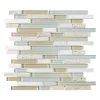 Anatolia Bliss Bliss Spa Stone And Glass Linear Mosaic Tile, 12"x12" Sheet