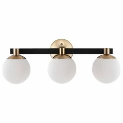 JONATHAN Y Modernist Globe Metal/Frosted Glass LED Vanity, 3-Light -home bar shop 92e17b2e0fda4404 8231 w800 h800 b1 p0