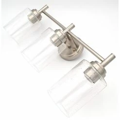 A Touch Of Design 3-Bulb Vanity Light Bright Satin Nickel And Textured Glass Sconce Shades -home bar shop 92f162470e557675 9090 w800 h800 b1 p0