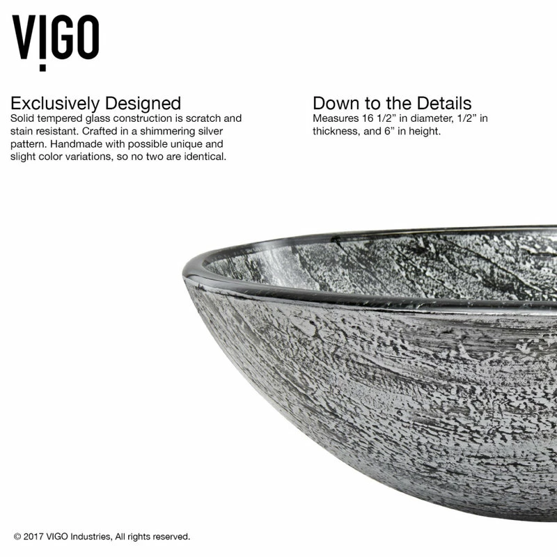 VIGO Titanium Glass Vessel Bathroom Sink And Niko Faucet Set 11 VIGO Titanium Glass Vessel Bathroom Sink And Niko Faucet Set - Image 11
