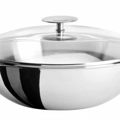 Cristel USA Inc. 1.5 Qt. Wok With Domed Glass Lid, 3 Qt.