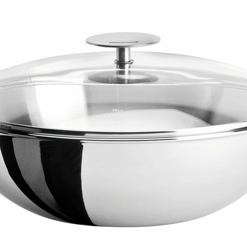 Cristel USA Inc. 1.5 Qt. Wok With Domed Glass Lid, 3 Qt. 1 Cristel USA Inc. 1.5 Qt. Wok With Domed Glass Lid, 3 Qt.