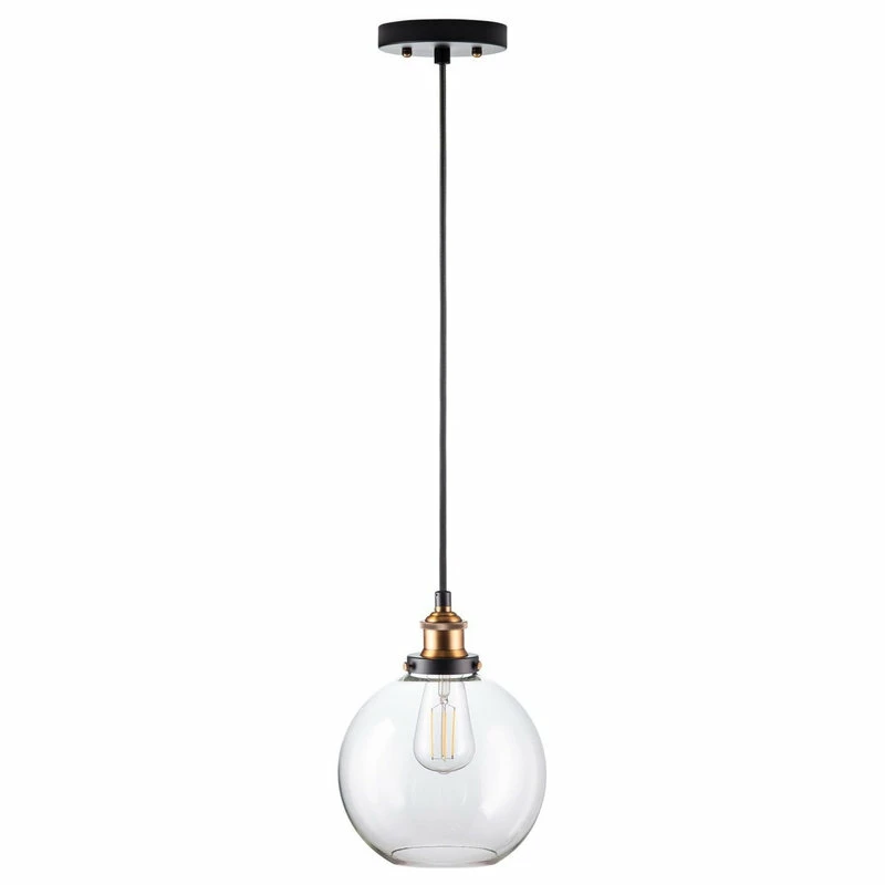 Linea Di Liara Primo Pendant With Clear Glass Shade, LED Bulb, Antique Brass 1 Linea Di Liara Primo Pendant With Clear Glass Shade, LED Bulb, Antique Brass