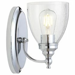 JONATHAN Y Marais Metal/Glass LED Vanity Light, Chrome, Width: 5.50" -home bar shop 94a1fe8103cab0d0 8465 w800 h800 b1 p0