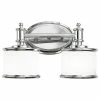 Vaxcel Carlisle 1-Light Vanity, Chrome, White Frosted Opal Glass, 2-Light