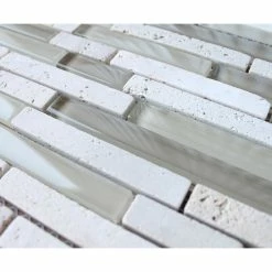 Rocky Point Tile Bliss Creme Brulee Stone And Glass Linear Mosaic Tile, 12"x12" Sheet -home bar shop 9551417407bdbba2 4567 w800 h800 b0 p0