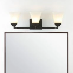 JONATHAN Y Staunton 1-Light Iron/Glass Modern LED Vanity Light, Oil Rubbed Bronze, 3-Light -home bar shop 9591f2080f7633b3 0295 w800 h800 b0 p0