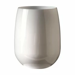 SymGLASS Stemless Wine Glass, Set Of 4, White, 12 Oz.