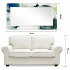 Empire Art Direct "Ephemeral" Beveled Mirror On Printed Abstarct Tempered Art Glass, 54"x28" -home bar shop 96c1113901e7b77b 9054 w800 h800 b1 p0