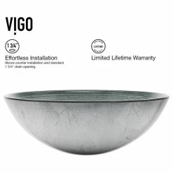 VIGO Glass Vessel Bathroom Sink, Simply Silver -home bar shop 9791b1380e9ed888 9078 w800 h800 b1 p0