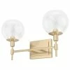 Hunter Fan Company Xidane Alturas Gold, Clear Glass 2 Light Vanity Wall