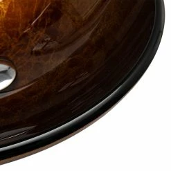 Vinnova Glass Circular Vessel Bathroom Sink Without Faucet, Reddish Brown -home bar shop 98a1d2b9009c4516 4307 w800 h800 b0 p0