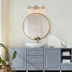LNC Lighting LNC 3-Light Modern/Comtempoary Gold Globe Glass Shade Bathroom Vanity Light -home bar shop 99010b11036c7637 6130 w800 h800 b0 p0