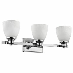 CHLOE Lighting, Inc. Gewnevere 3-Light Chrome Finish Bath Vanity Wall Fixture White Alabaster Glass -home bar shop 9941b6ab066f2246 5603 w800 h800 b1 p0