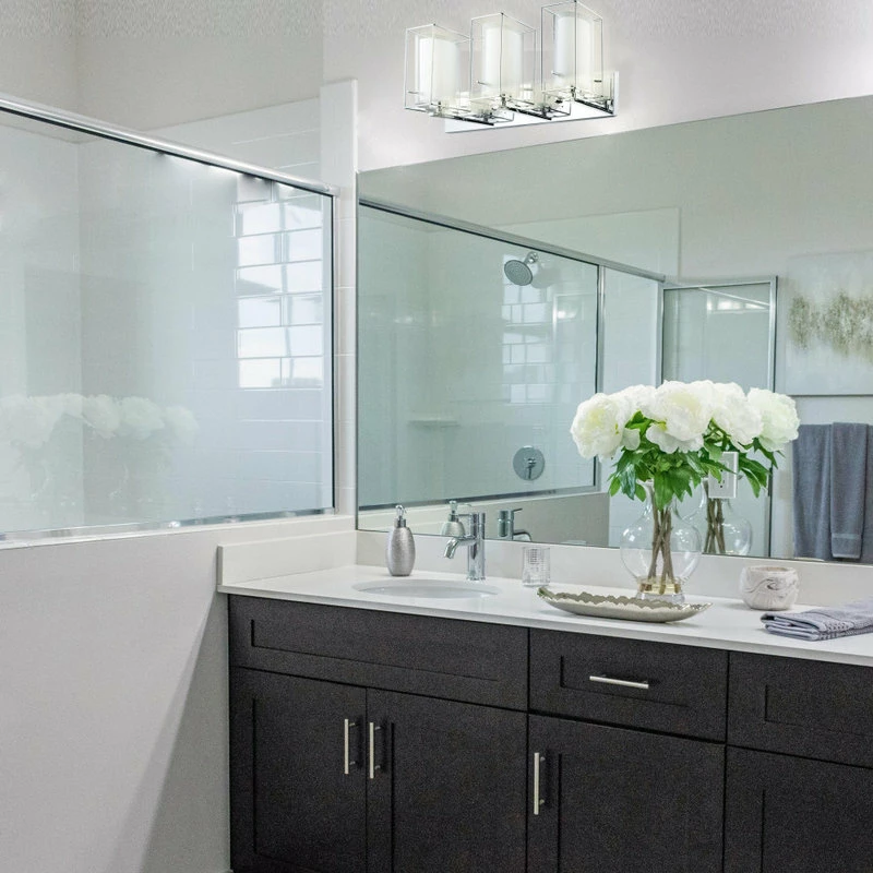 EGLO USA 3x60W Vanity Wall Light With Chrome Finish And Clear And White Glass 4 EGLO USA 3x60W Vanity Wall Light With Chrome Finish And Clear And White Glass - Image 4